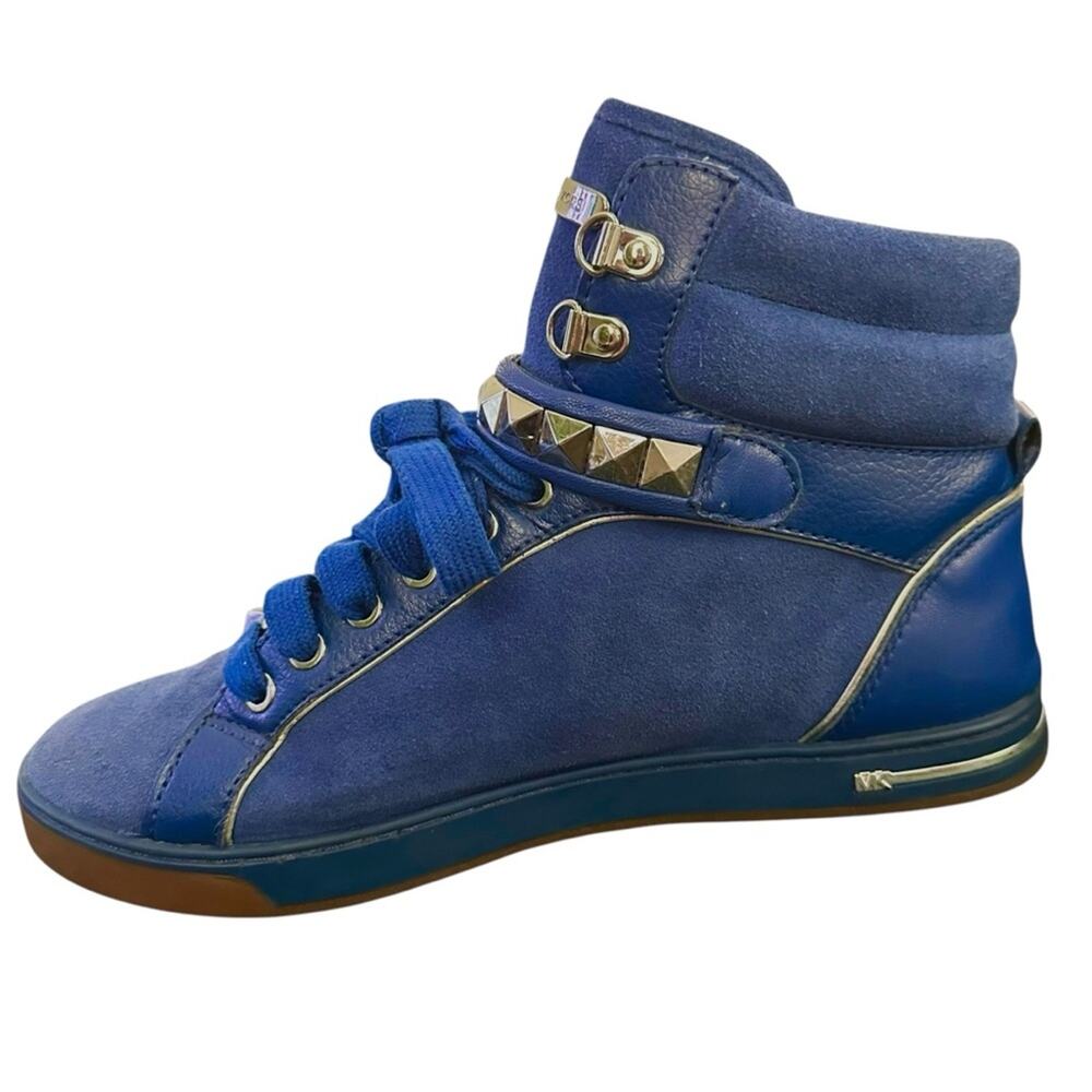 Michael Kors Glam Studded Women's sapphire Suede High Top Sneakers Size 9.5‎ - Picture 5 of 11